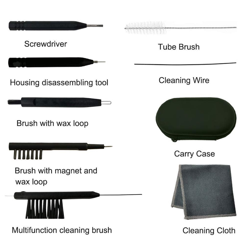 8 pieces hearing aid amplifier cleaning tools, earbuds/Headphones/Airpods cleaner brush kits with case
