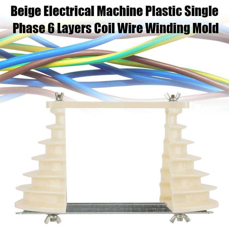 Electrical Machine Plastic Single Phase 6 Layer Coil Wire Cable Winding Mould Head Holder Beige
