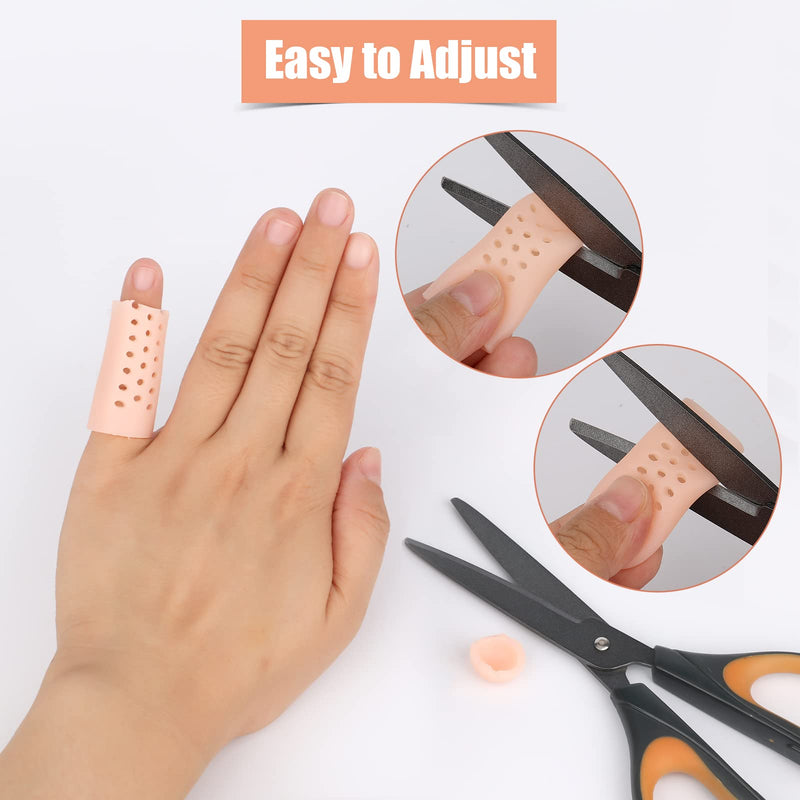 AIEX 20pcs Gel Finger Protectors, Silicone Finger Cots Soft Breathable Finger Sleeves Cover for Fingers Arthritis Wounds (3 Sizes)