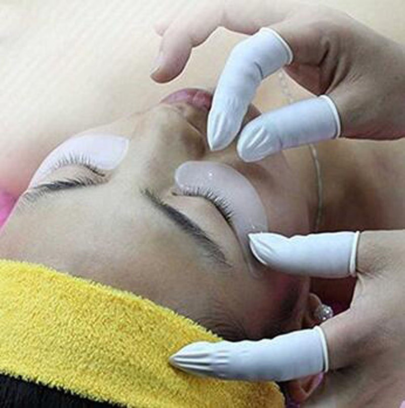 Nicedmm 200 Pcs Disposable Latex White Finger Cots - Tattoo Beauty Nail Anti-Static Finger Protector