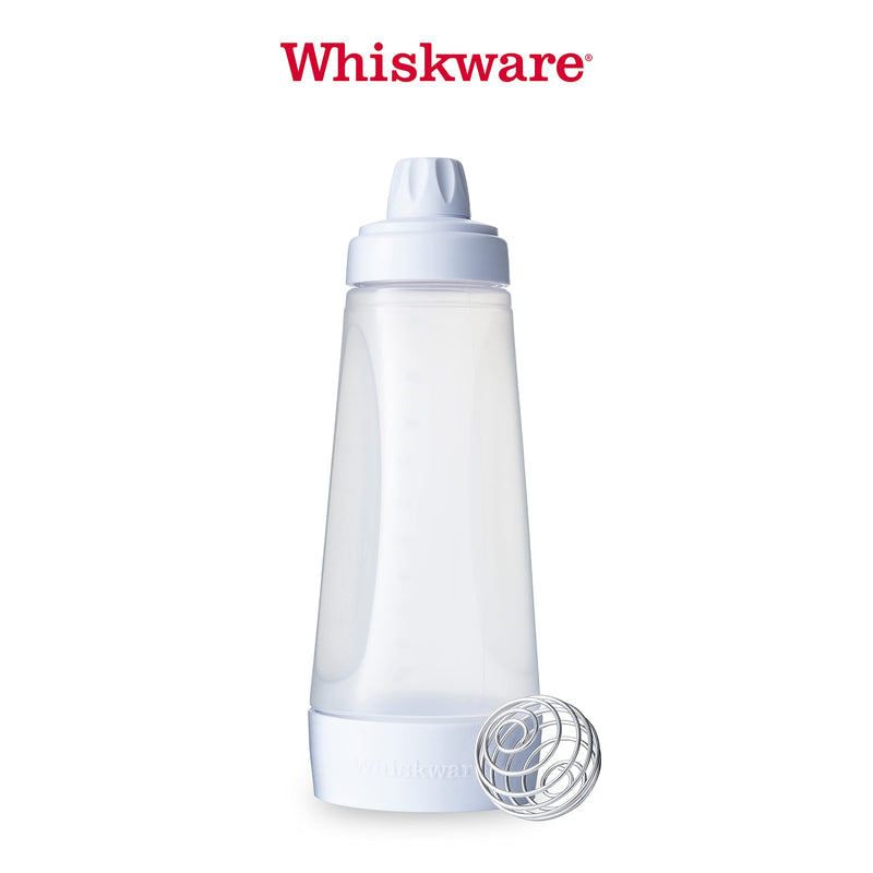 Whiskware Pancake Batter Mixer and Dispenser with BlenderBall Wire Whisk, Pack of 1, White