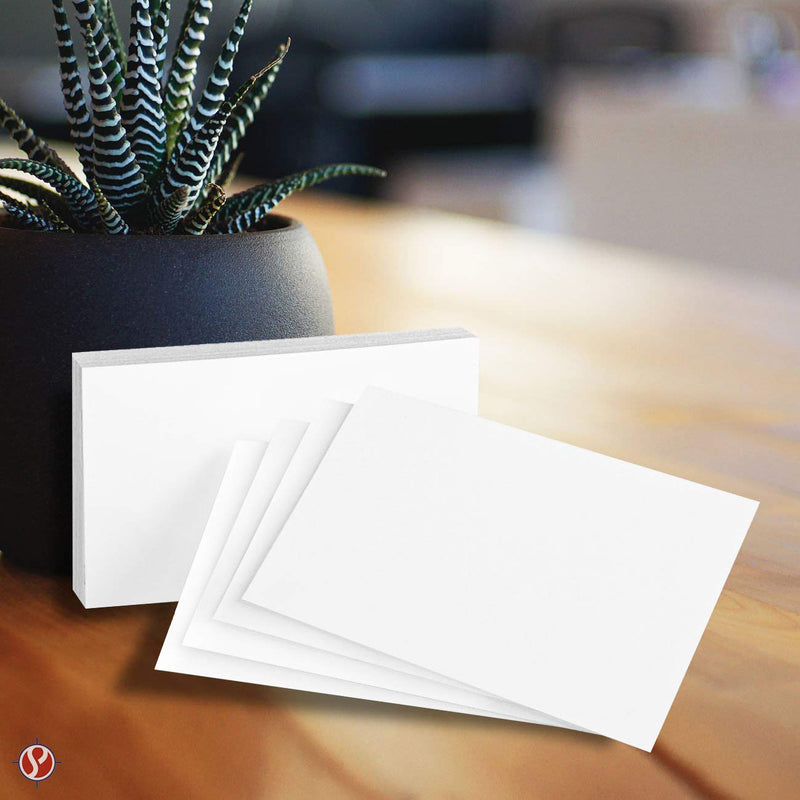 100 Extra Thick Index Cards | Blank Note Card | 14pt (0.014”) 100lb | Heavyweight Thick White Cover Stock | 100 Cards Per Pack - 5 x 7 Inches