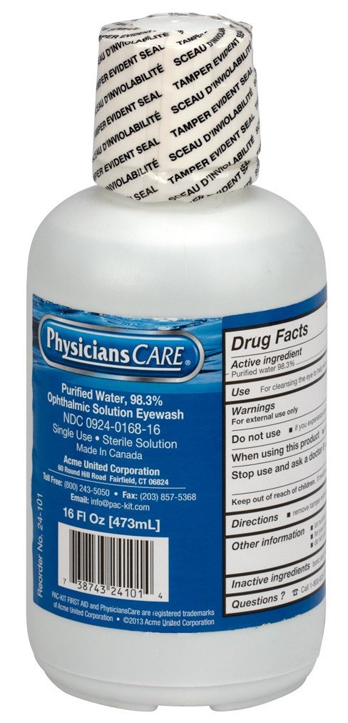 PhysiciansCare 16 oz. Eyewash Bottle, (24-101) 16 oz. Eyewash Refill