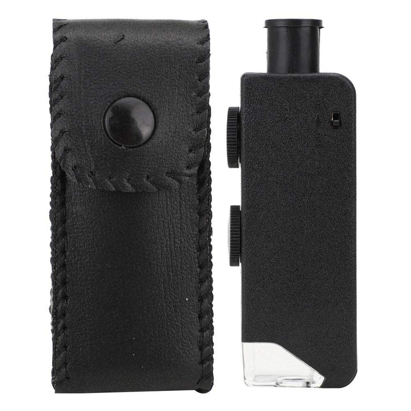 60-100X Adjustable LED Illuminated Pocket Microscope Portable Magnifying Glass for Observing