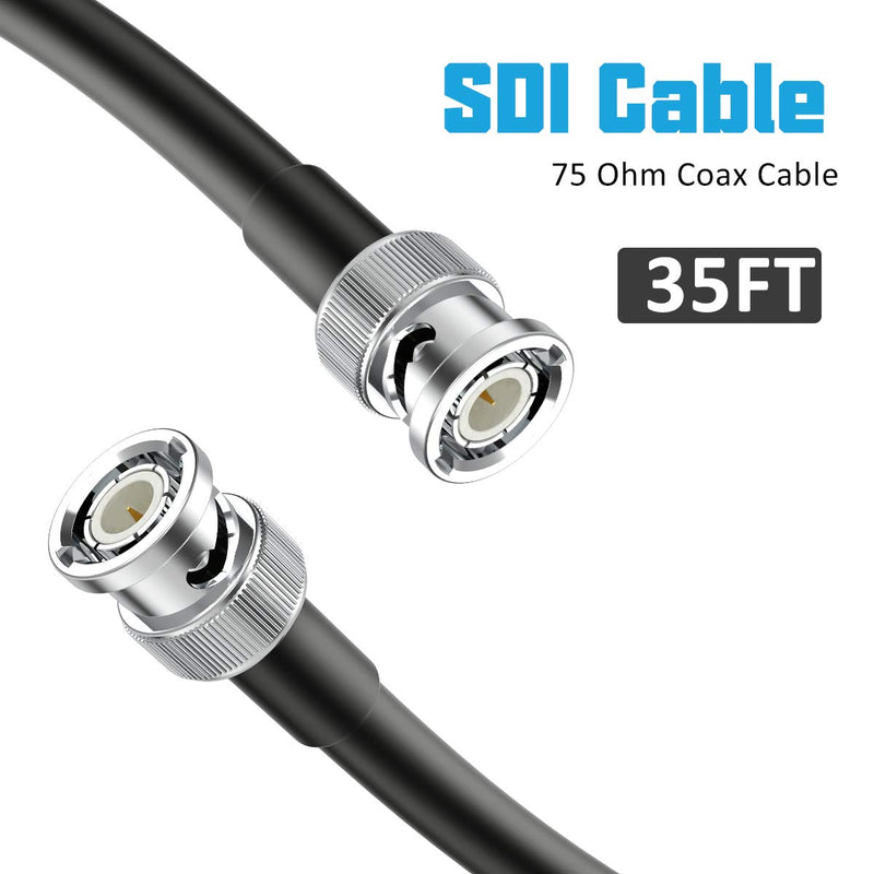 SDI Cable, XRDS -RF BNC Cable 35 ft, 75 Ohm 3G/HD SDI Cable Video Coax Cable for Video Surveillance Camera CCTV System