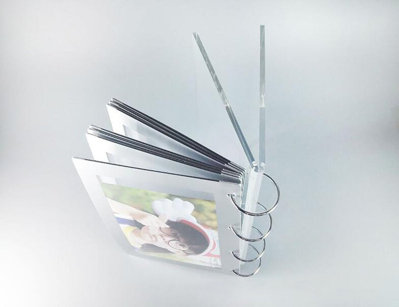 Clear Slant Back Acrylic Sign Holder, Standing Flip Album,Desktop Display Holder Horizontal Stand Menu Holders,PVC Photo clip 7 shows 14 Photos Desk Calendar Album("V"-4x6")