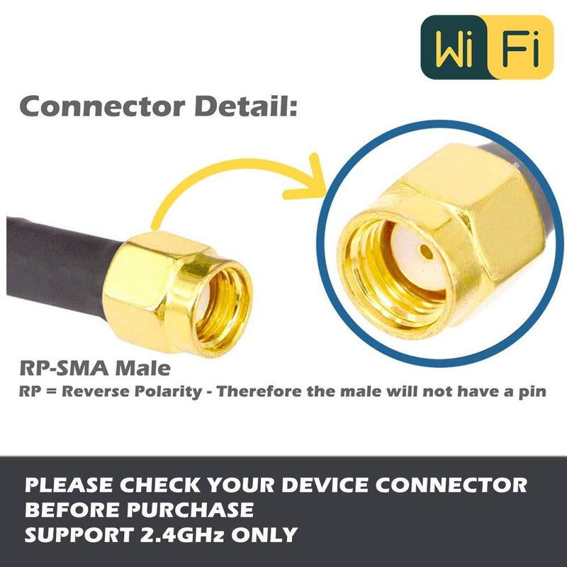 TECHTOO WiFi 2.4GHz 18dBi High Gain Yagi Directional Antenna Booster With RP-SMA Connector For Wireless Network Router/Reapter/USB Adapter/Extension Network PCI Card/IP Camera