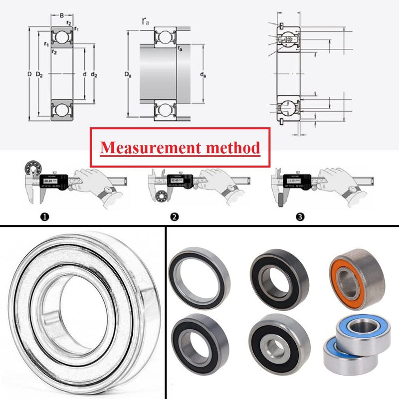 Othmro 2Pcs 6807-2RS Deep Groove Ball Bearings, Double Sealed Bearings, 1.38x1.85x0.28inch Ball Bearings, High Carbon Chromium Bearing Steel Roller Guide Bearing for Scooters Elevators Skateboards 6807-2RS 2pcs