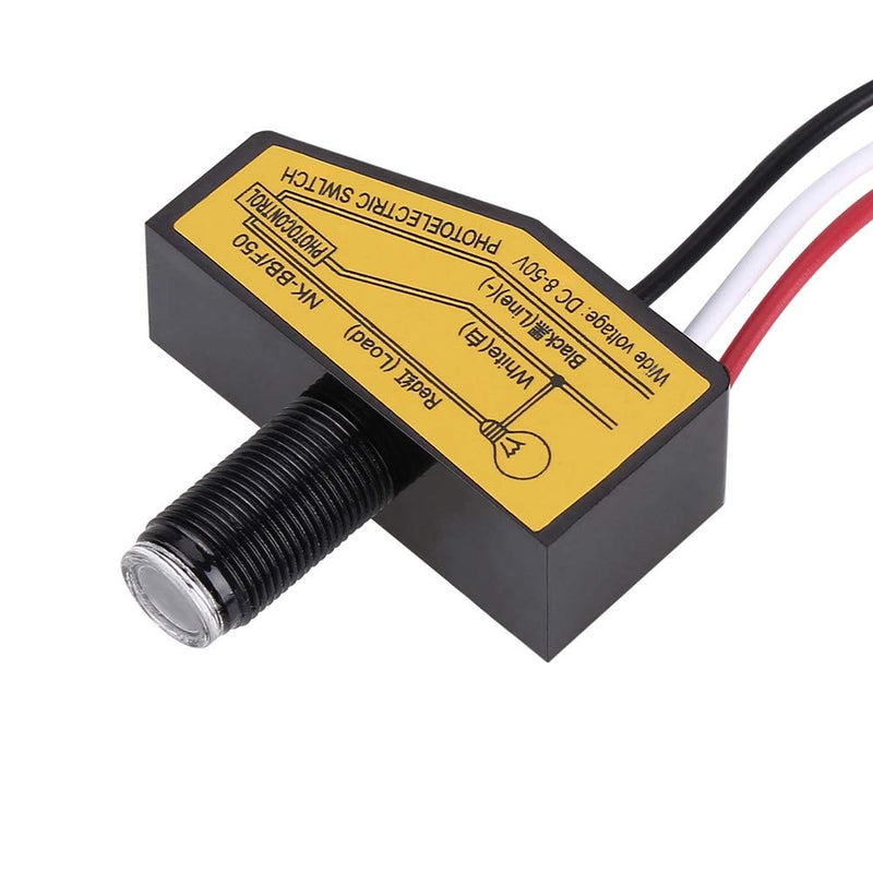 Qiilu 12 Volt photocell, Duokon Mini Light Switching Sensor Remote Photocell Dusk to Till Dawn