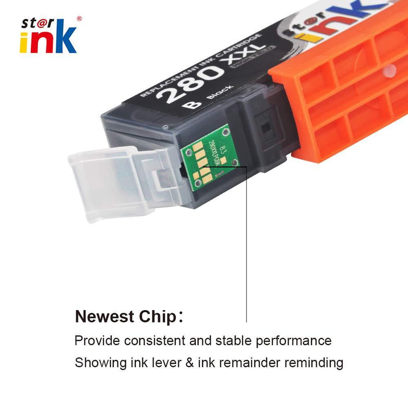 St@r Ink Compatible Ink Cartridge Replacement for Canon PGI-280 XXL(280XL) Black for Pixma TR8520 TR7520 TS9120 TS8320 TS8120 TS8220 TS6120 TS6220 TS6320 TS9520 TS9521C TR8500 TR7500(PGBK, 2-Pack)