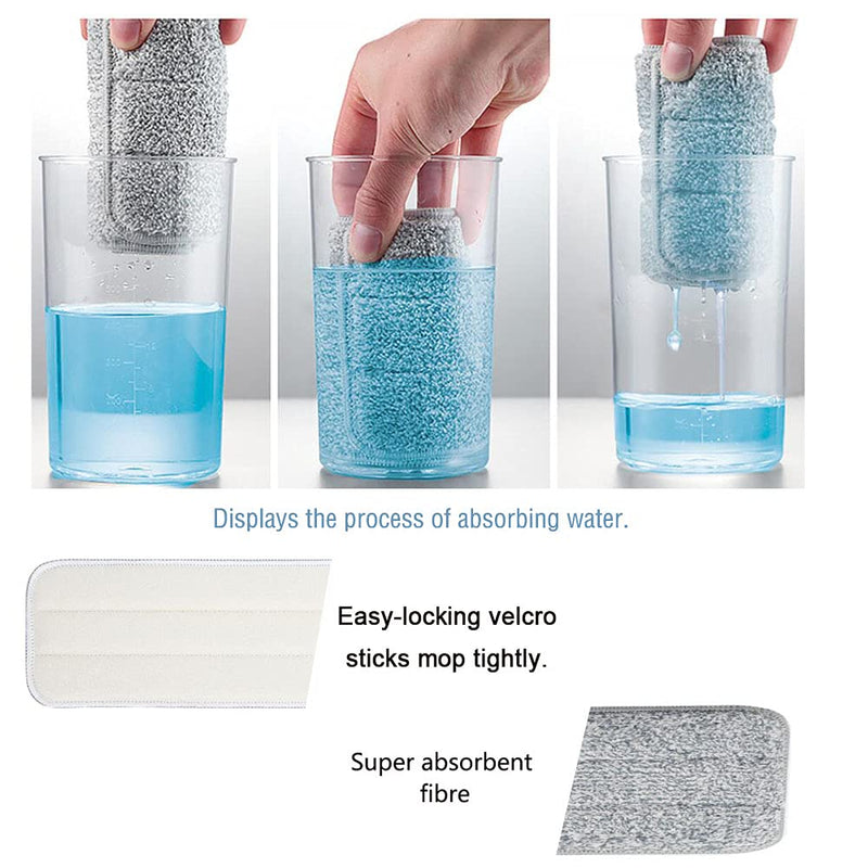 Microfiber Mop Pads 18 inch Replacement Kit 6 Pack Reusable Mop Head Wet Dry Mops Refill Fit for Most Flat Mop Frame Mops Heads Mop Pads 18 IN MOP PADS