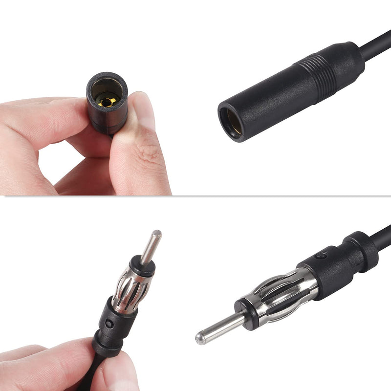 Car Radio Antenna Extension Cable FM AM Radio Car Antenna 19.6inch Extension Cord DIN Plug Connector Universal Coaxial Cable Adaptor for Vehicle Truck Car Stereo Head Unit CD Media Receiver Player 0.5M