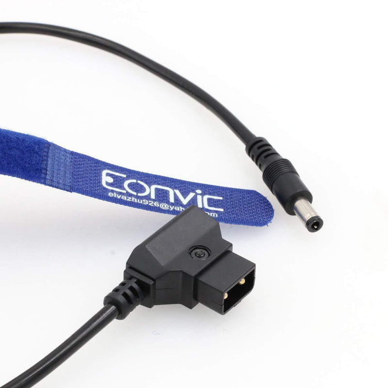 Eonvic D-Tap Male to DC 5.5x2.5mm Coiled Cable for DSLR Rig Power V-Mount Anton Battery (Straight DC) Straight DC