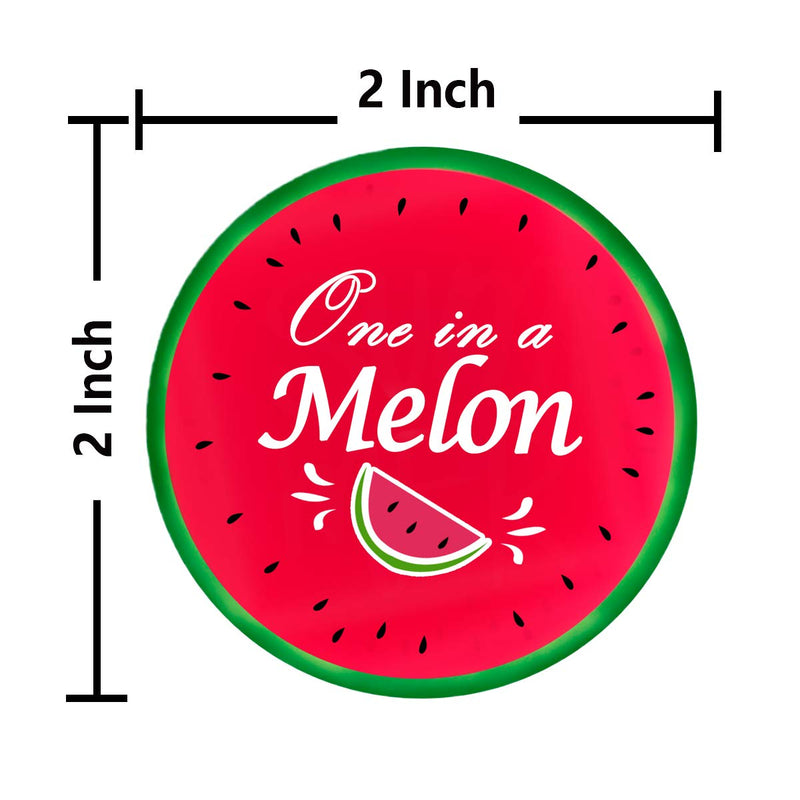 One in a Melon Party Stickers,2 Inch 1st First Birthday Watermelon Label for Party Favors Decoration,120 Pcs Per Pack.