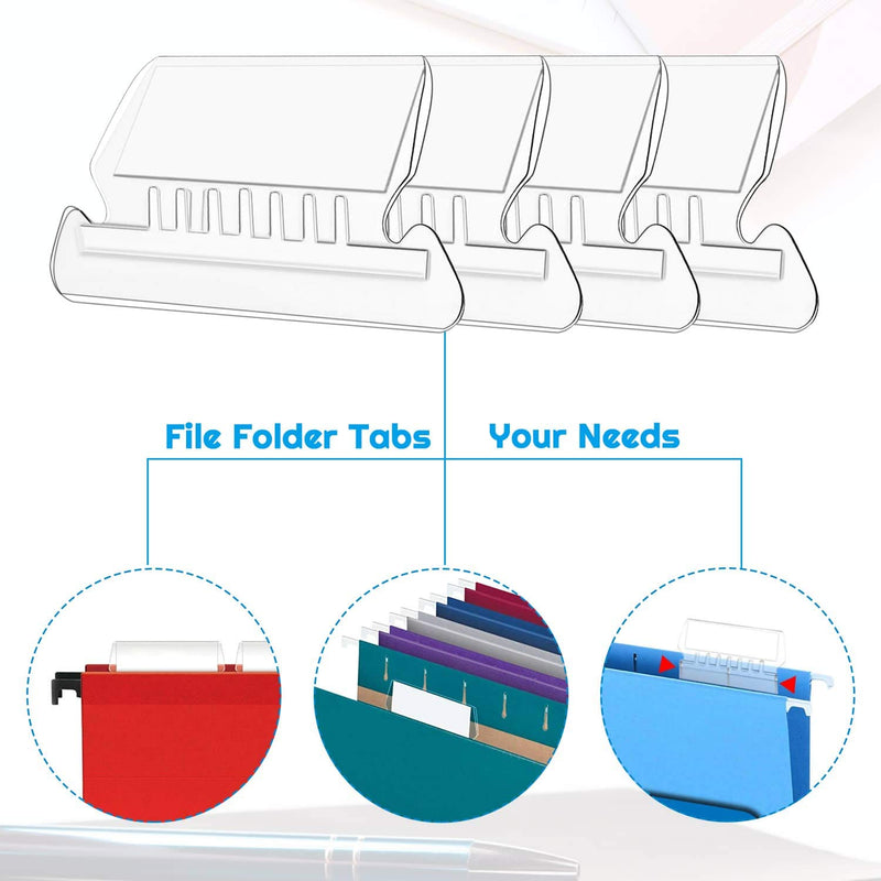 File Folder Tabs, Selizo 100 Sets Hanging File Folder Labels 2" Tabs and Inserts for Hanging Files