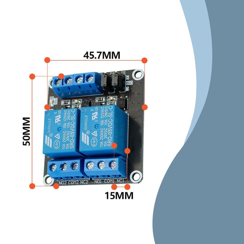 Innfeeltech 6pcs DC 5V Relay Module 2-Channel Relay with Optocoupler High or Low Level Trigger Expansion Board 6pcs 2-Channel