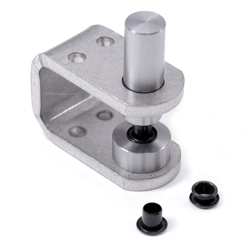 Eyelet Setting Tool & Eyelet Combo - (1) [ #8 3-Piece Eyelet Setting Tool (1/4 Inch) ] + (100) [#8-9 Black Eyelets (1/4 Inch Diameter)] - for Holster Making, Sewing, Tents, Banners, Sails, etc. (#8 Setting Tool) + (100)(8-9 Black Eyelets)