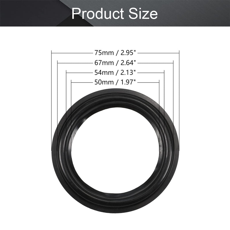 Fielect 3inch/75mm Speaker Rubber Edge Surround Rings Replacement Parts for Speaker Repair or DIY 2Pcs