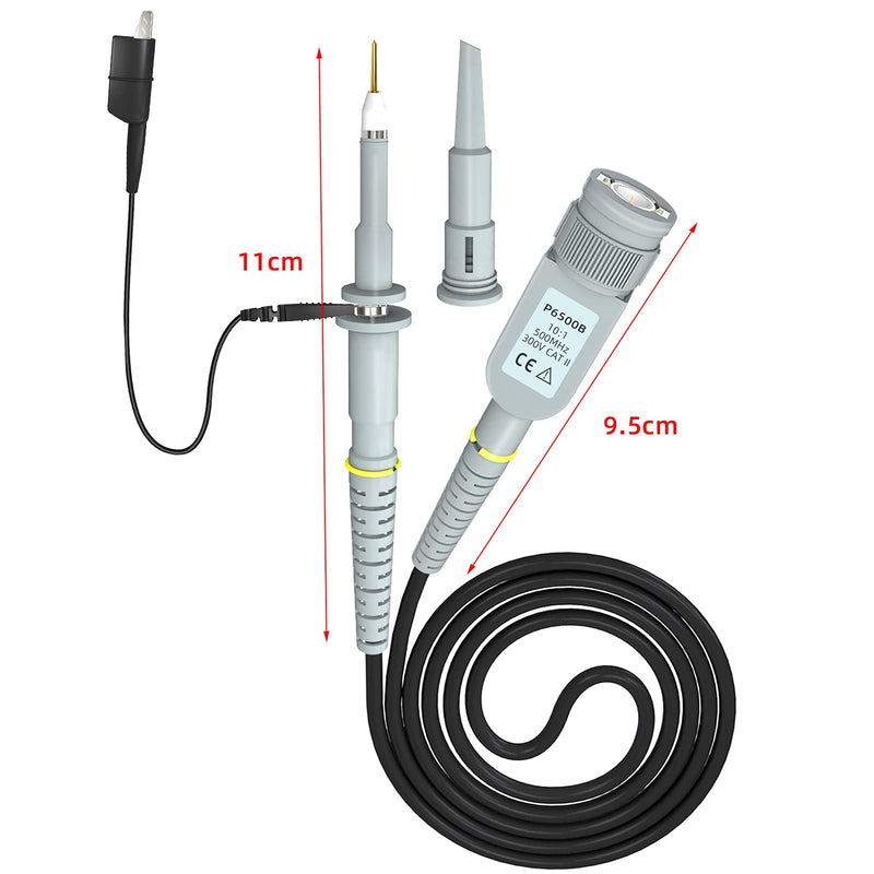 Goupchn 500Mhz Oscilloscope Clip Probe 10x P6500B High Precision with Adjust Tool Accessory Kit