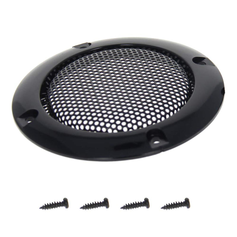 Fielect 2.5 inches Speaker Grill Mesh Decorative Circle Subwoofer Guard Protector Cover Audio Accessories Black Metal Trim 2Pcs 2 Pcs 2.5inch /66mm