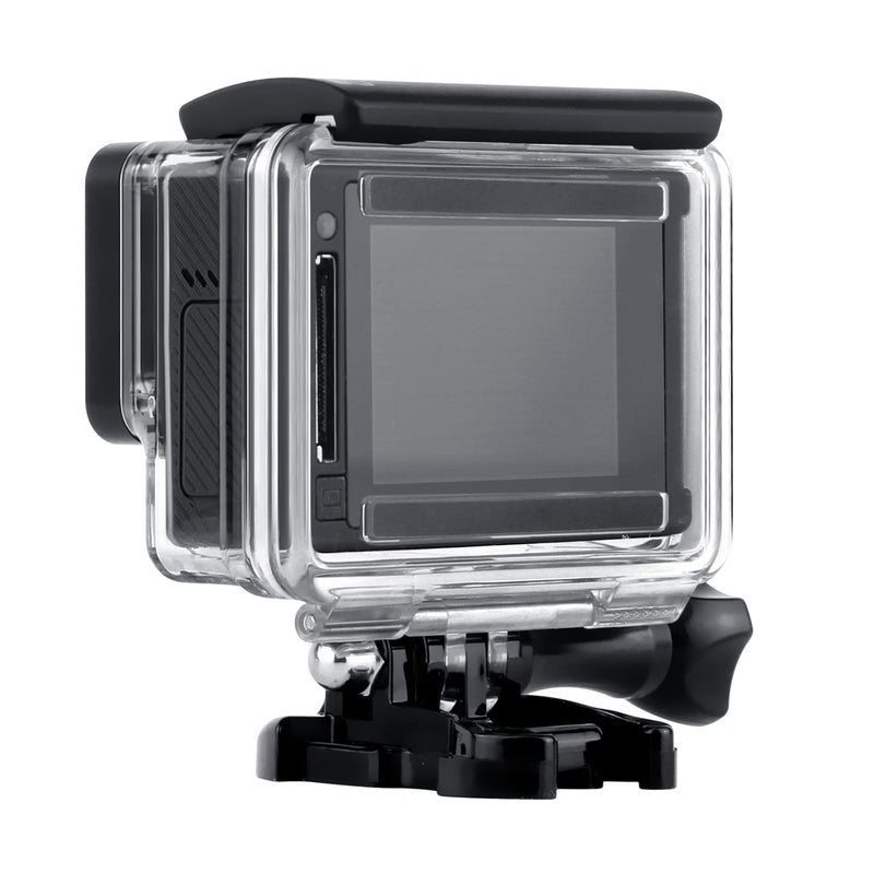 YALLSAME Waterproof Case for GoPro Hero 4 3 3+, 131ft Underwater Protective Housing Accessories Ideal for Scuba Diving, Snorkeling, Surfing, Dive Housing Case for GoPro 3 Plus 3 4 Black/ Silver Waterproof Case for Hero4/3/3+