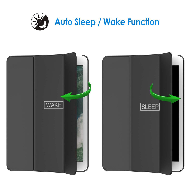 JETech Case for iPad (9.7-Inch, 2018/2017 Model, 6th/5th Generation), Smart Cover Auto Wake/Sleep, Black