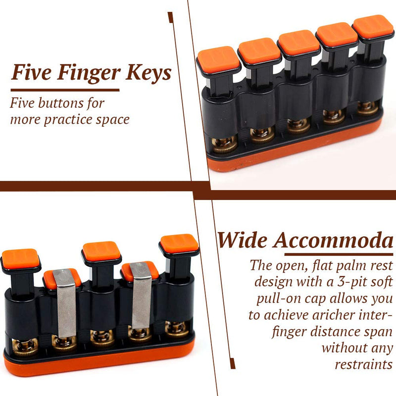 DILIMI Finger Strengthener,Guitar Beginner Exercier,Finger Trainer,Hand Grip Strength Trainer for Athletes,Musicians & Physical Therapy Orange