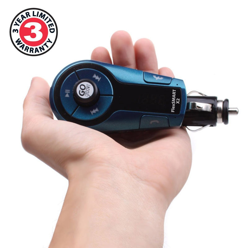 GOgroove FlexSMART X2 Mini Bluetooth FM Transmitter Car Kit with Hands-Free Calling, USB Charging, Music Controls, DC Power - Compatible with HTC, LG, Samsung and More Smartphones Standard Packaging