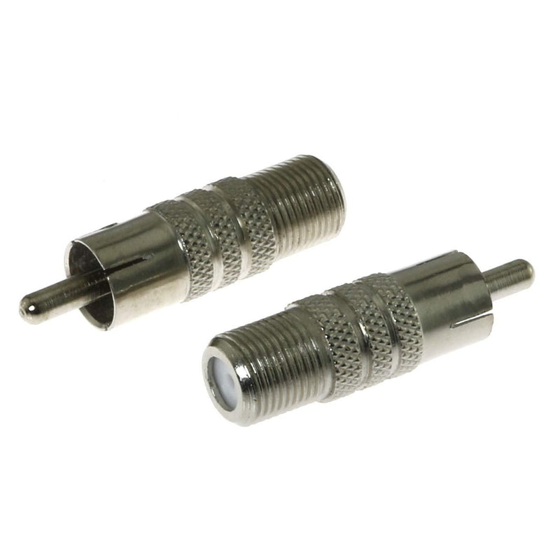 E-outstanding 5PCS RCA Male to F-Type Female Coax Coaxial Cable Adapter Connector Converter Silver