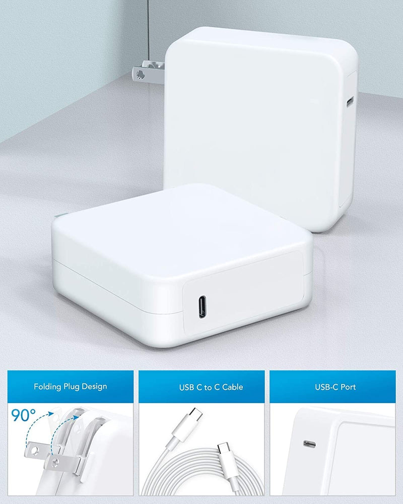 SiliconV MacBook pro Charger 100W USB C Power Adapter Compatible with MacBook Pro 16, 15, 14, 13 Inch, MacBook Air 13 Inch, iPad Pro 2021/2020/2019/2018, Included 7.2ft USB C to C Cable