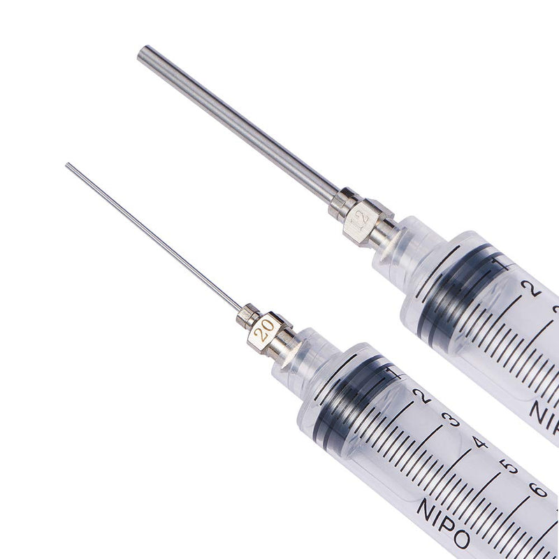 BENECREAT 16PCS 1.5 Inch Stainless Steel Dispensing Needle Tip Blunt Syringe Needle with Luer Lock for Refilling Glue Syringes, 10/12/14/16/18/20/22/24G