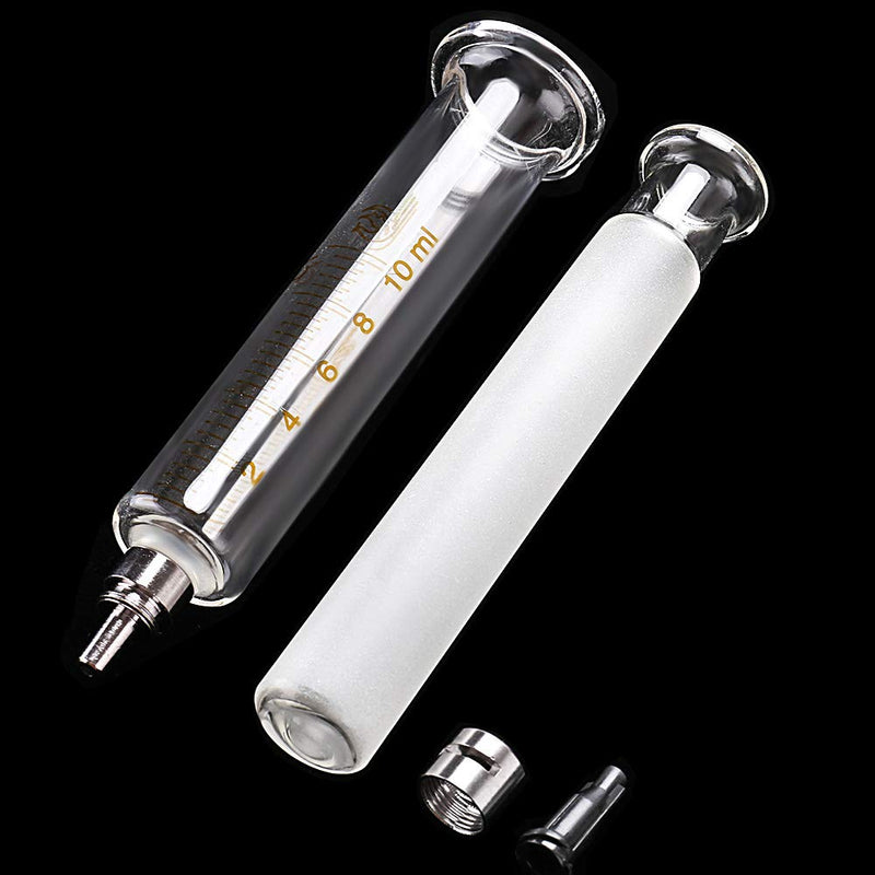 Gufastoe 1 Pack Glass Syringes with Caps 10cc/ml for Laboratory