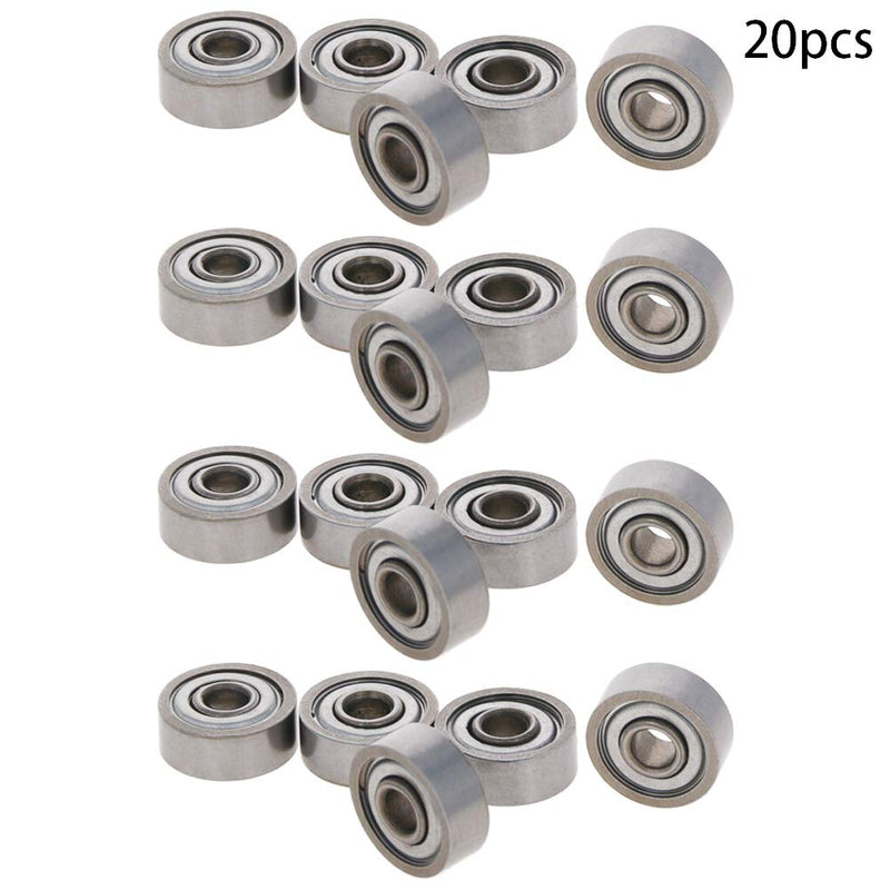Othmro 20Pcs 624ZZ Deep Groove Ball Bearings, Double Plastic Sealed Bearings, Carbon Steel Roller Guide Bearing 0.16x0.51x0.2inch for Dental Equipment Skateboards Ship Rudder Shafts Scooters 624ZZ 20PCS
