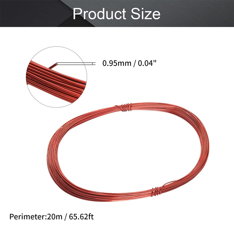 Fielect 0.95mm Inner Dia Magnet Wire Enameled Copper Wire Winding Coil 65.6Ft Length QZ-2-130 Model Widely Used for A Variety of Motors