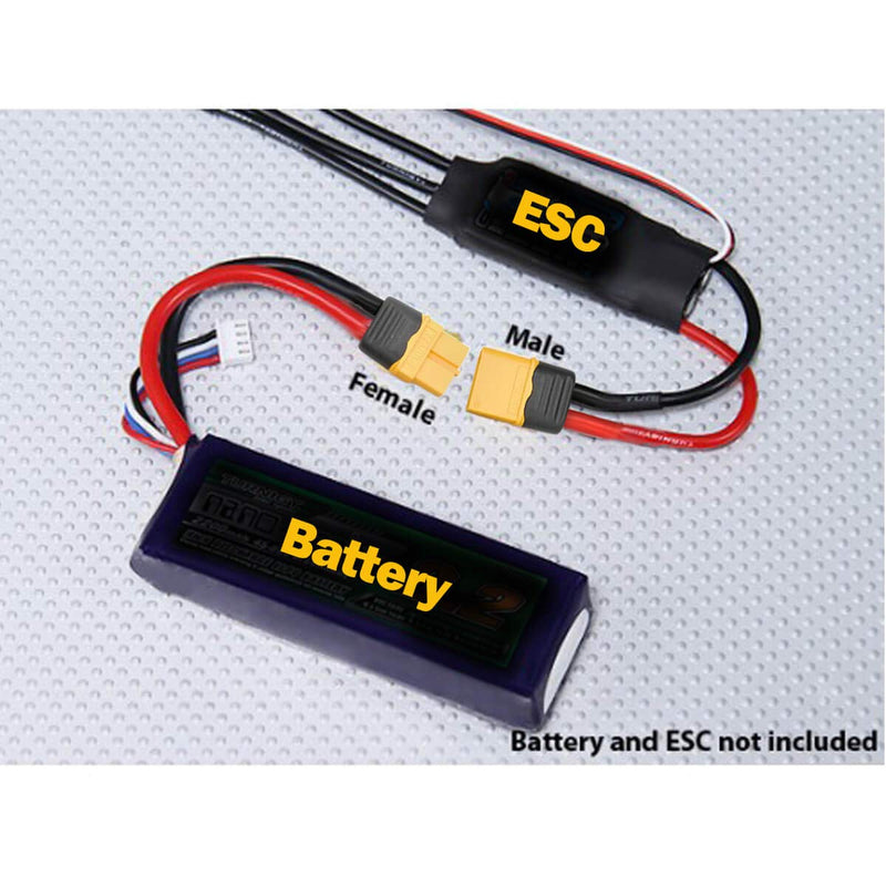 Upgrades XT60 Connectors 12awg 5.9inch Wire with Solder Point Cover (3 Female + 3 Male) 3D Printer Power Supply Extension