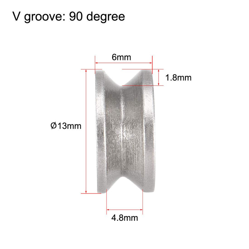 uxcell V624ZZ Deep Groove Guide Pulley Rail Ball Bearings 4mmx13mmx6mm Double Metal Shielded Carbon Steel Bearings 10pcs