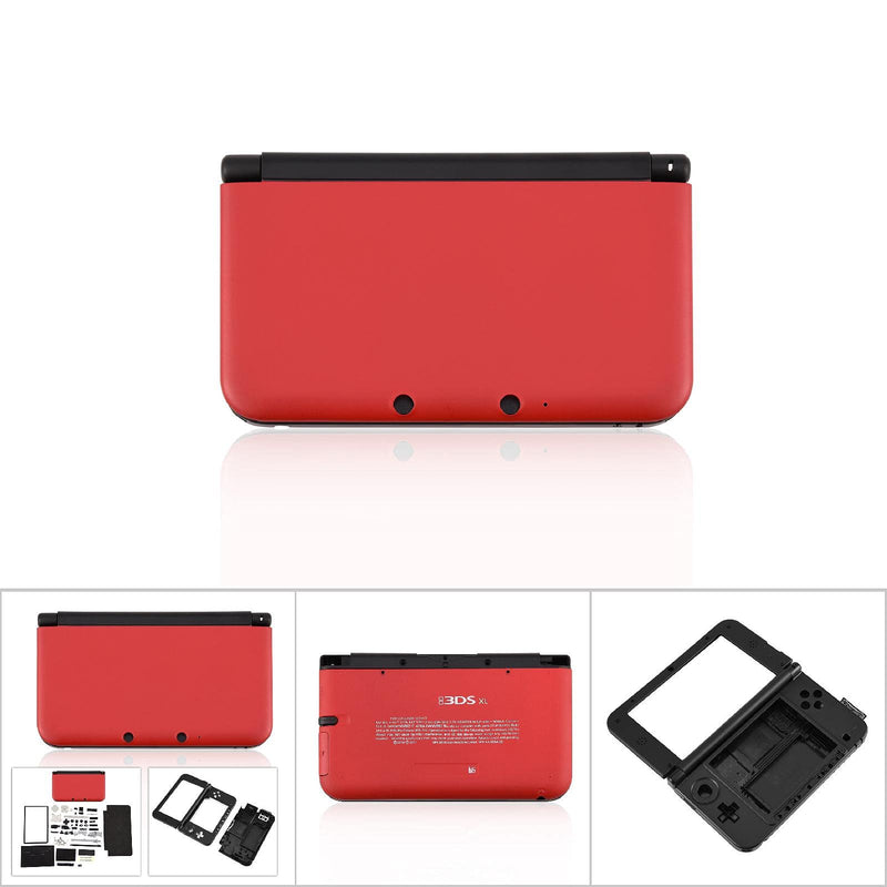 Replecement Case for Nintendo 3DS LL, Full Housing Case Cover Shell Repair Parts Complete Replacement Kit for Nintendo 3DS XL Red