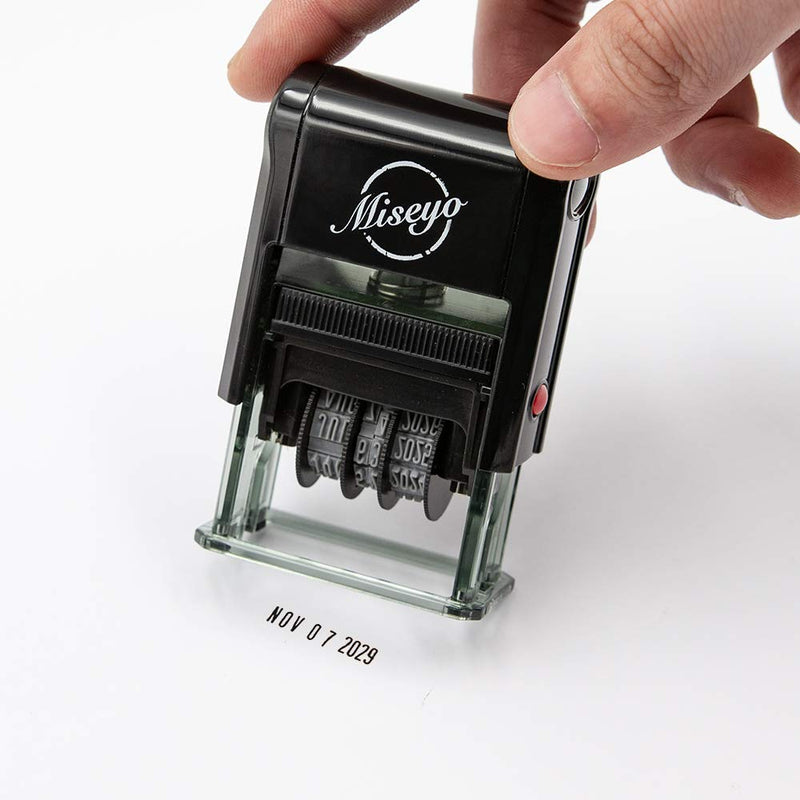 Miseyo Self Inking Rubber Date Stamp - Black Ink (1328)