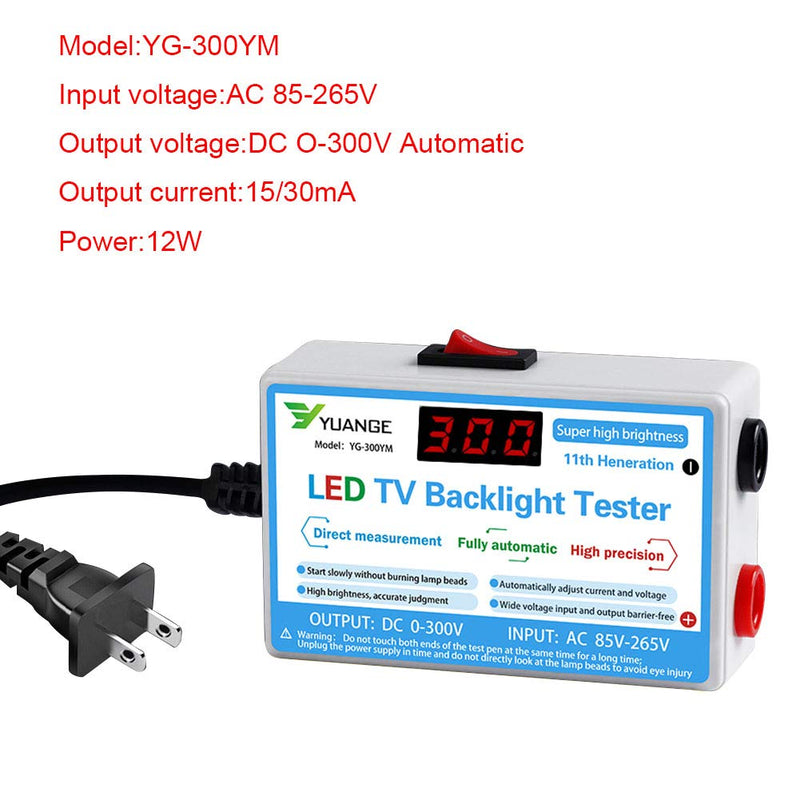 CVERY LED Lamp Bead TV Backlight Tester, Led Light Test Tool for All LED Lights Repair Output 0-300V 93*60*30mm White