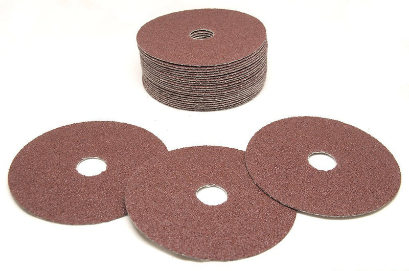 Benchmark Abrasives 5" Aluminum Oxide Resin Fiber Grinding and Sanding Discs for Metals, Wood and Fiberglass 7/8" Arbor 50 Grit - 25 Pack