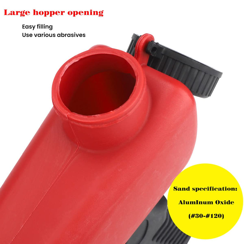 Pneumatic Sandblaster Portable Handheld Small Sandblasting Machine Multifunctional Sandblasting Gun Pneumatic Sandblasting Gun for Remove Paint Stains Rust Clean Surfaces (Red) Red