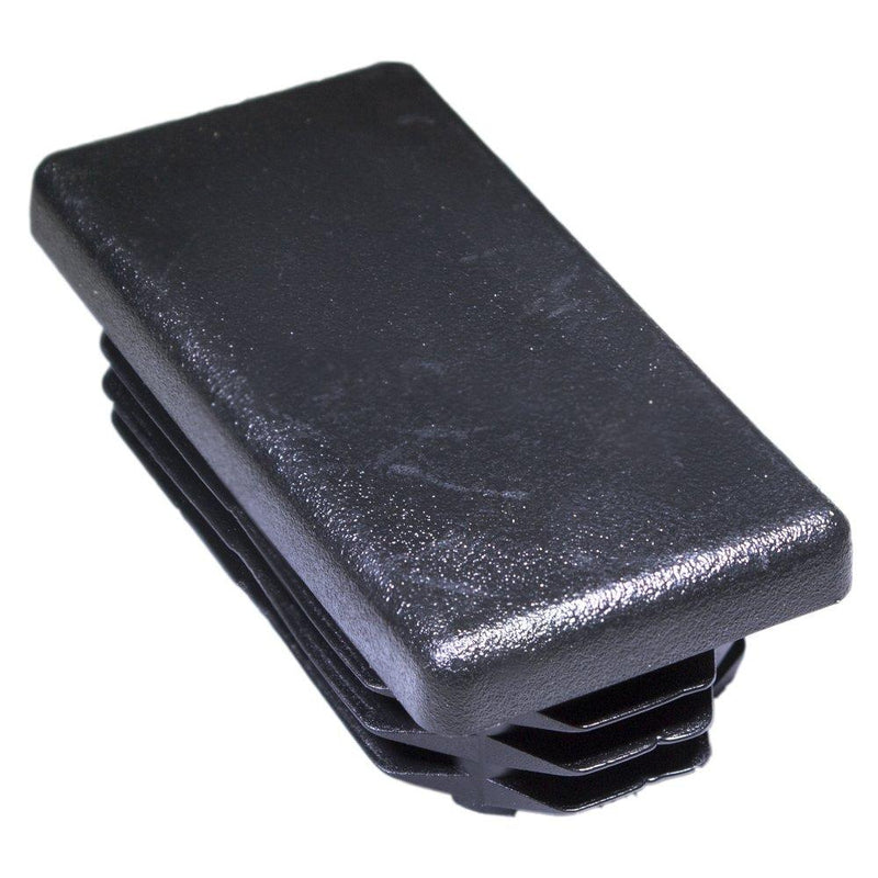 Prescott Plastics 0.75 x 1.5" Inch Rectangle Plastic Plug Insert (10 Pack), Black End Cap for Metal Tubing, Fence, Glide Insert for Pipe Post, Chairs and Furnitures 10