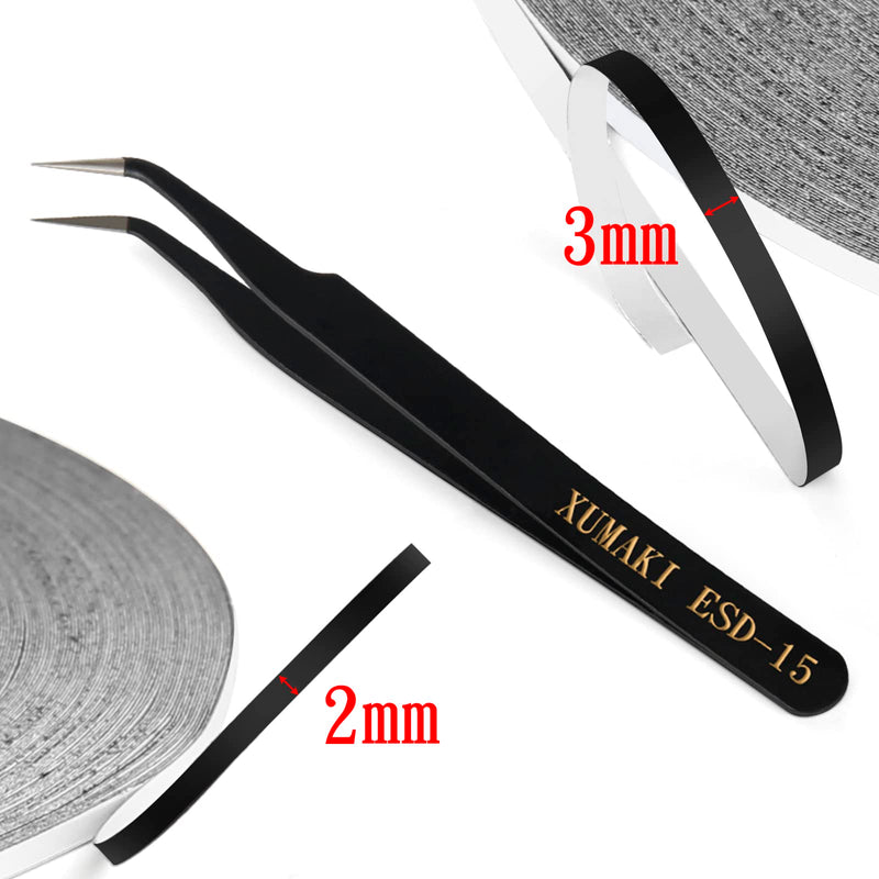 XUMAKI 2mm / 3mm x 50M LCD Repair Tape Phone Screen Adhesive Tape LCD Touch Screen Repair Tape with 1 Tweezers for Cell Phone, iPad, Tablets, Laptops, LCD Screen 2mm+3mm