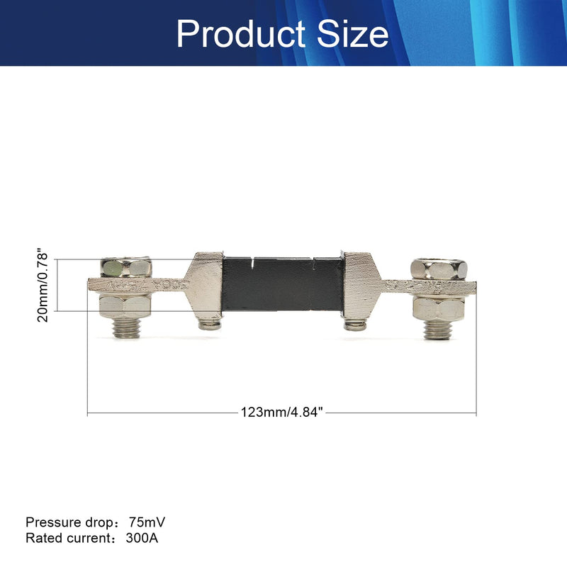 300A 75mV DC Current Meter Shunt Resistor Resistance for DC Ammeter Shunt FL-2 1Pcs, (Bettomshin)