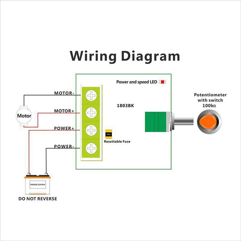 Greartisan 1.8V-15V 2A DC Motor Speed Controller PWM Variable Speed Regulator Governor Switch 1803BK with Speed Control Knob DC 1.8-15V 2A