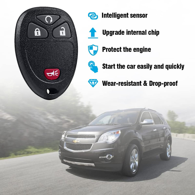 Car Key Fob Keyless Entry Remote Compatible with GMC Sierra Acadia, Chevy Silverado Avalanche Equinox Traverse, Pontiac Torrent, Saturn Outlook Vue, Remote Start Replacement for OUC60270, OUC60221