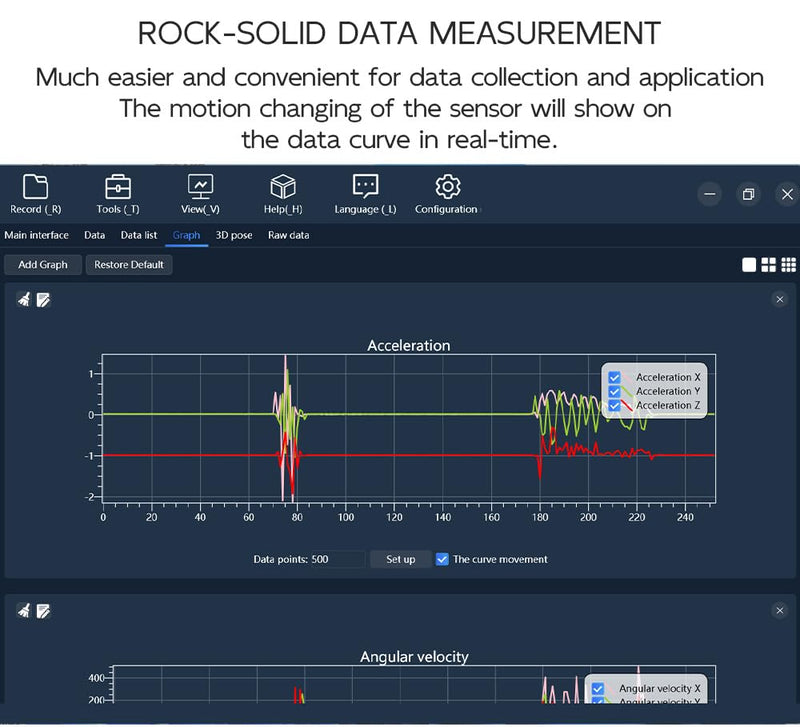 [Bluetooth Accelerometer + Inclinometer] BWT61CL MPU6050 High-precision 6-axis gyroscope + angle (XY 0.05° accuracy) + acceleration with Kalman filter, 100 Hz Highly stable 6DOF data logger