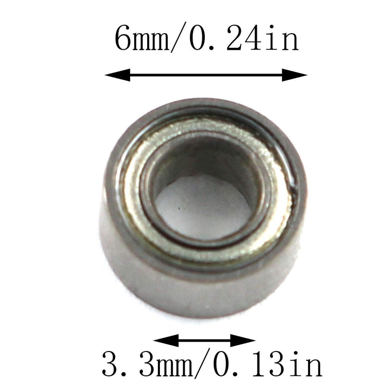 E-outstanding Mini Ball Bearing 6PCS MR63ZZ 3mm ID 6mm OD 2.5mm Width Precision Miniature Metal Double Shielded Flanged Single Row Deep Groove Ball Bearings