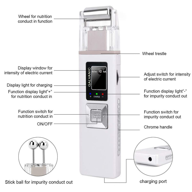 Portable Galvanic Microcurrent Skin Firming Machine, Anti-aging Face Lift Massager Home Use Beauty Salon Device