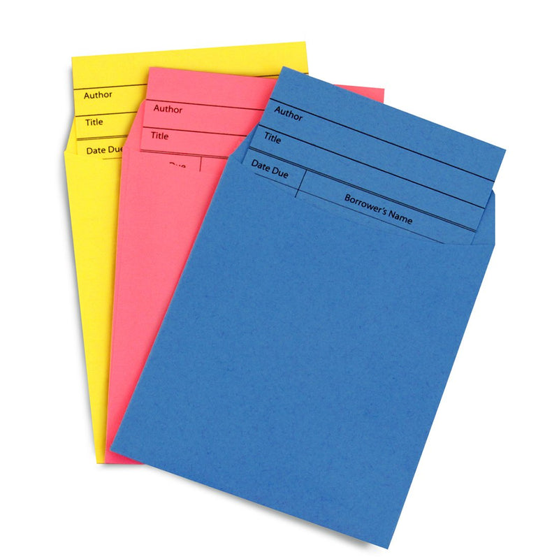 Hygloss Products, Inc 150 Colored Library Pockets and Cards, Sets 150 Sets Non-Adhesive